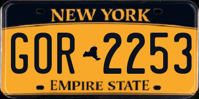 NY license plate GOR2253