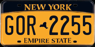 NY license plate GOR2255