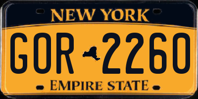 NY license plate GOR2260