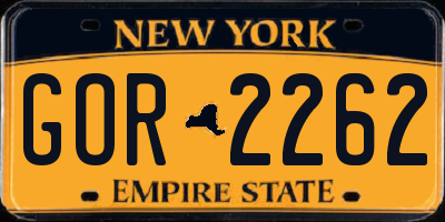 NY license plate GOR2262