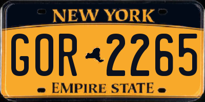 NY license plate GOR2265