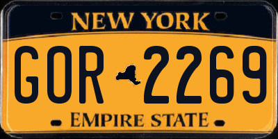 NY license plate GOR2269