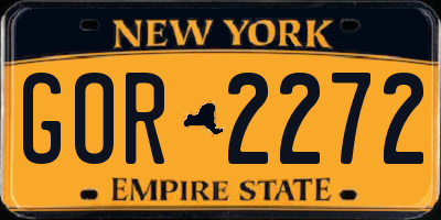 NY license plate GOR2272