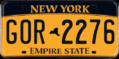 NY license plate GOR2276