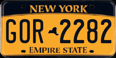 NY license plate GOR2282