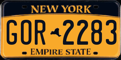 NY license plate GOR2283