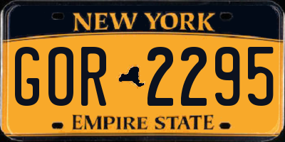 NY license plate GOR2295