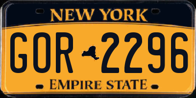 NY license plate GOR2296