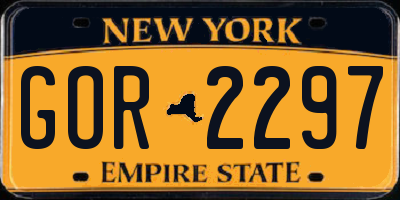 NY license plate GOR2297
