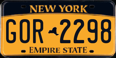 NY license plate GOR2298