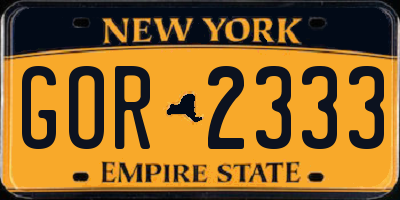 NY license plate GOR2333