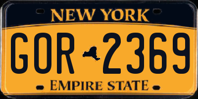 NY license plate GOR2369