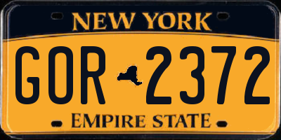 NY license plate GOR2372