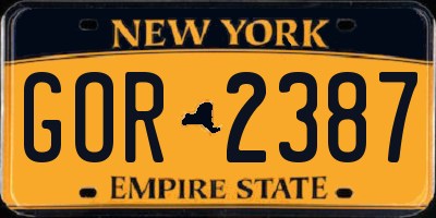 NY license plate GOR2387