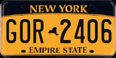 NY license plate GOR2406