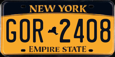NY license plate GOR2408