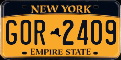 NY license plate GOR2409