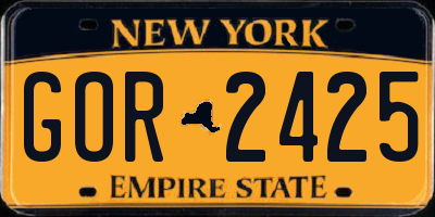 NY license plate GOR2425