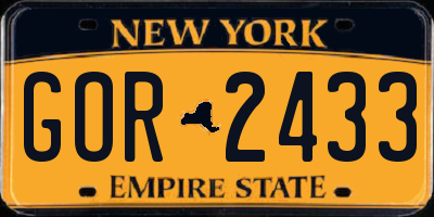 NY license plate GOR2433