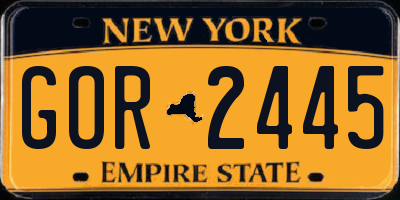 NY license plate GOR2445