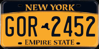 NY license plate GOR2452