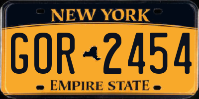 NY license plate GOR2454