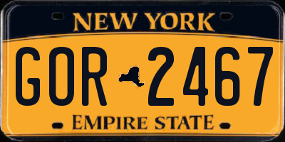 NY license plate GOR2467