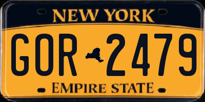 NY license plate GOR2479