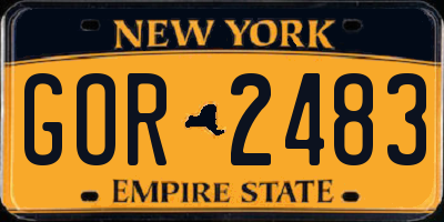 NY license plate GOR2483