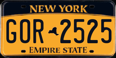 NY license plate GOR2525