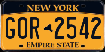 NY license plate GOR2542