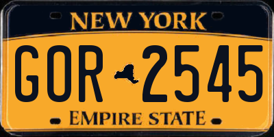 NY license plate GOR2545