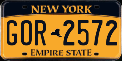 NY license plate GOR2572