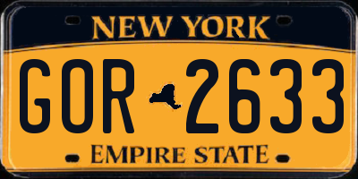 NY license plate GOR2633