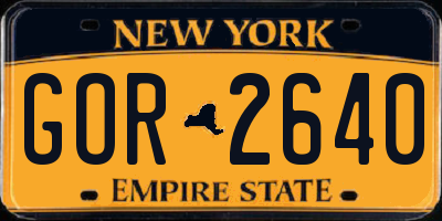 NY license plate GOR2640