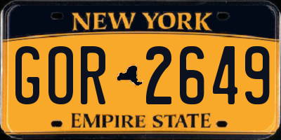 NY license plate GOR2649