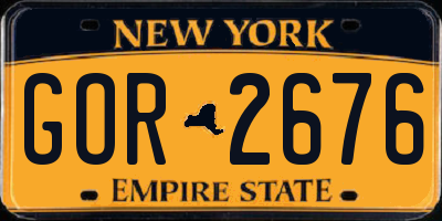 NY license plate GOR2676
