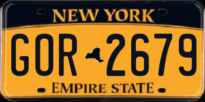 NY license plate GOR2679