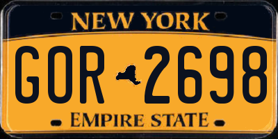 NY license plate GOR2698