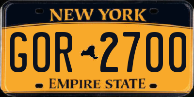 NY license plate GOR2700