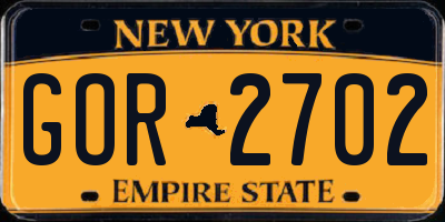 NY license plate GOR2702