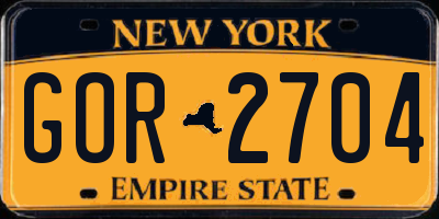 NY license plate GOR2704