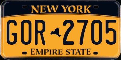 NY license plate GOR2705