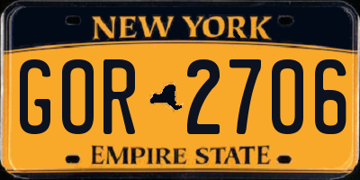NY license plate GOR2706
