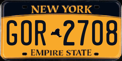 NY license plate GOR2708