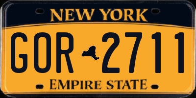 NY license plate GOR2711