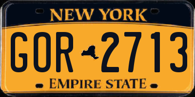 NY license plate GOR2713