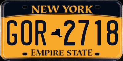 NY license plate GOR2718