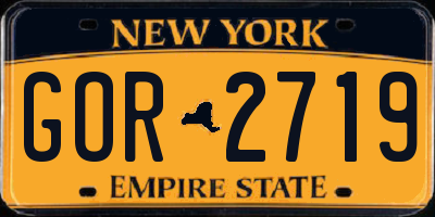 NY license plate GOR2719