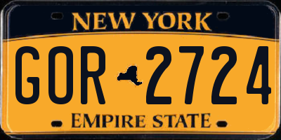 NY license plate GOR2724